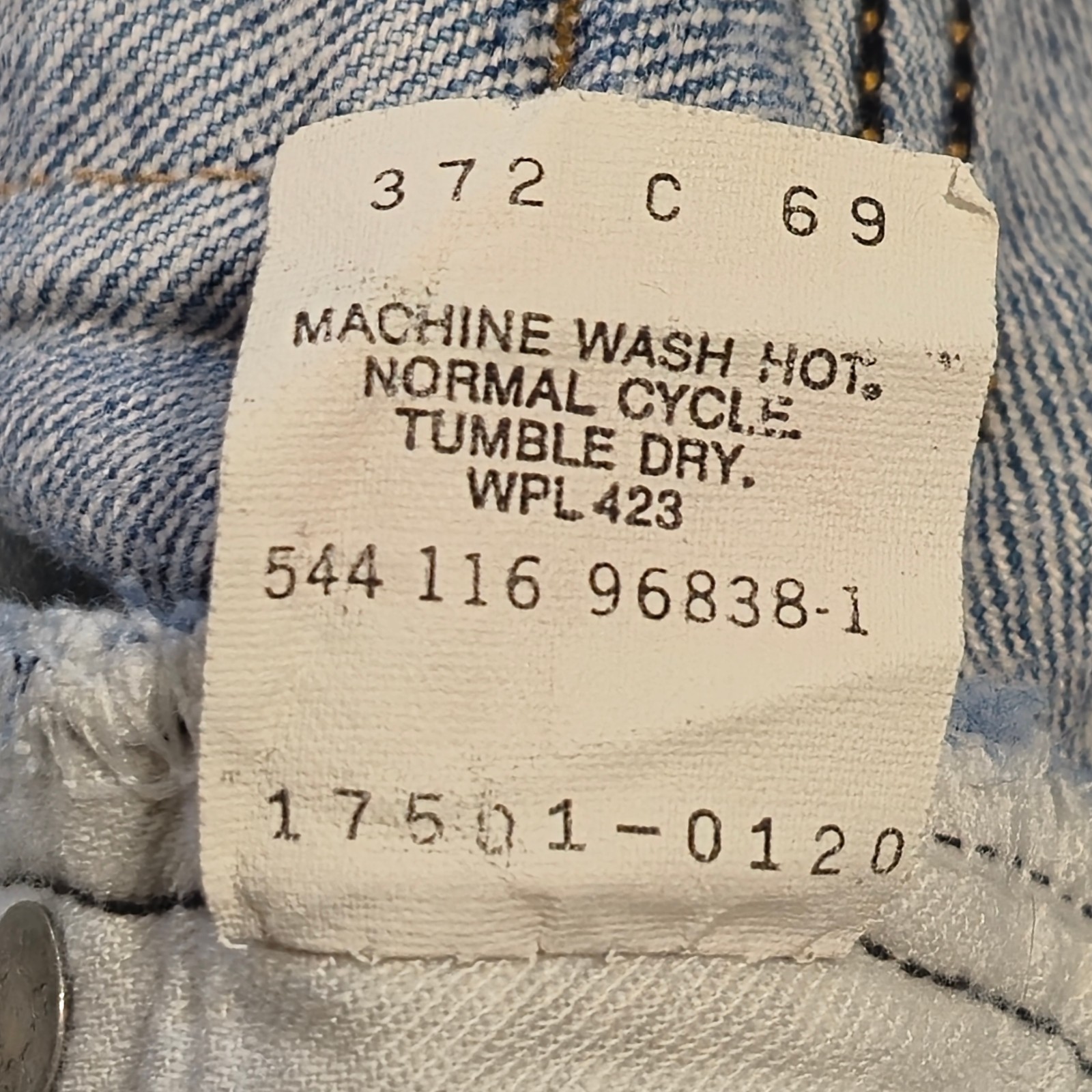 VTG LEVIS 501 JEANS BUTTON FLY SIZE 11 BLUE 28x28 MADE IN USA thumbnail 11