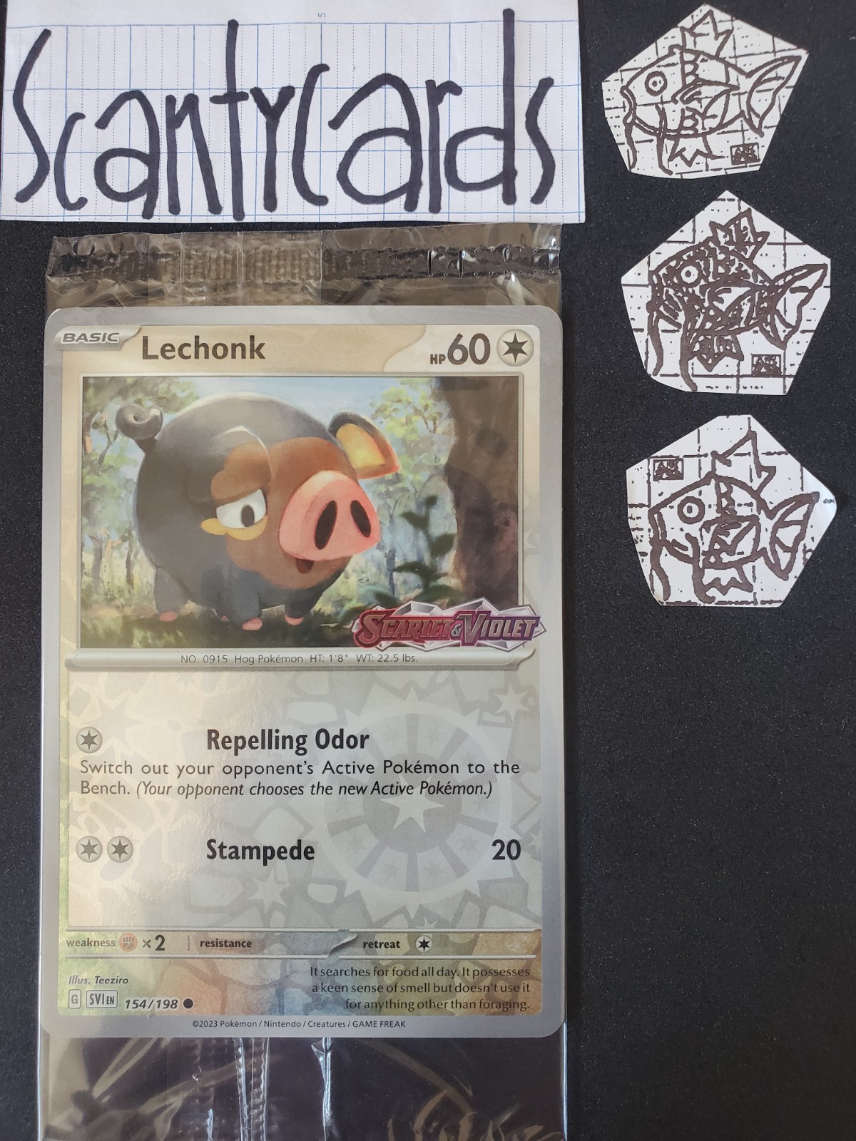 Pokemon Scarlet & Violet Stamped NM SEALED EU Exclusive Promo Lechonk 154/198