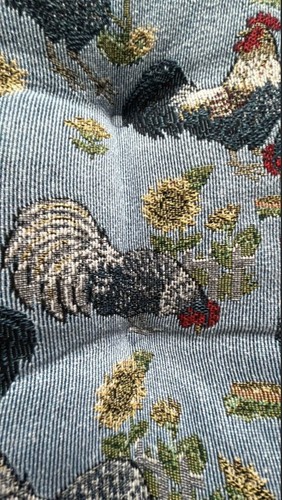 Vintage Chicken Farm Themed Dining Kitchen Sewing Chair Single Cushion Pillow - Picture 4 of 6