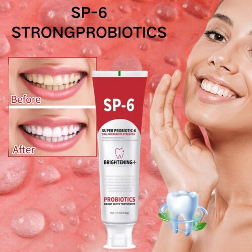 SP-6 Probiotic Whitening Toothpaste, Mint Flavor, 2 Pack (140g Each), Fresh - Picture 2 of 7