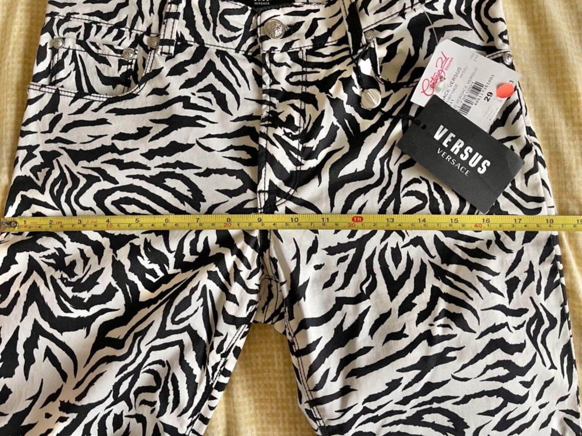 NWT VERSACE-VERSUS Mens Zebra Animal Print Jeans Pants US29 NWT VERSACE-VERSUS Mens Zebra Animal Print Jeans Pants US29