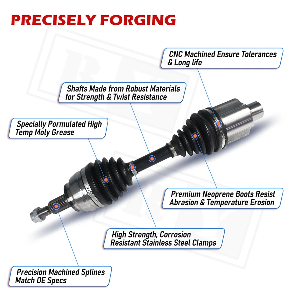 4WD Front Pair CV Axle for 2007-2014 2015 2016 2017 Jeep Patriot 2.4L Auto CVT - Image 4 of 4