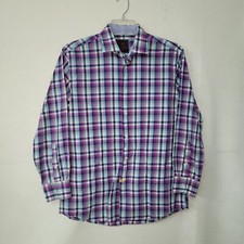 Tattersall London Shirt Men 16.5x32-33 Long Sleeve Button-Up Spread Collar Flaw