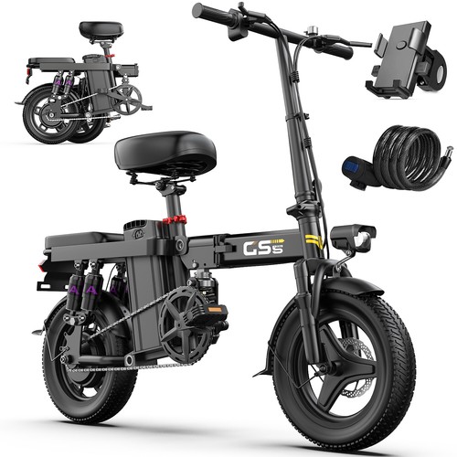 GS5 Folding Electric Bike for Adults 740W 19MPH Electric Bicycle Commuter Ebike - Picture 6 of 11