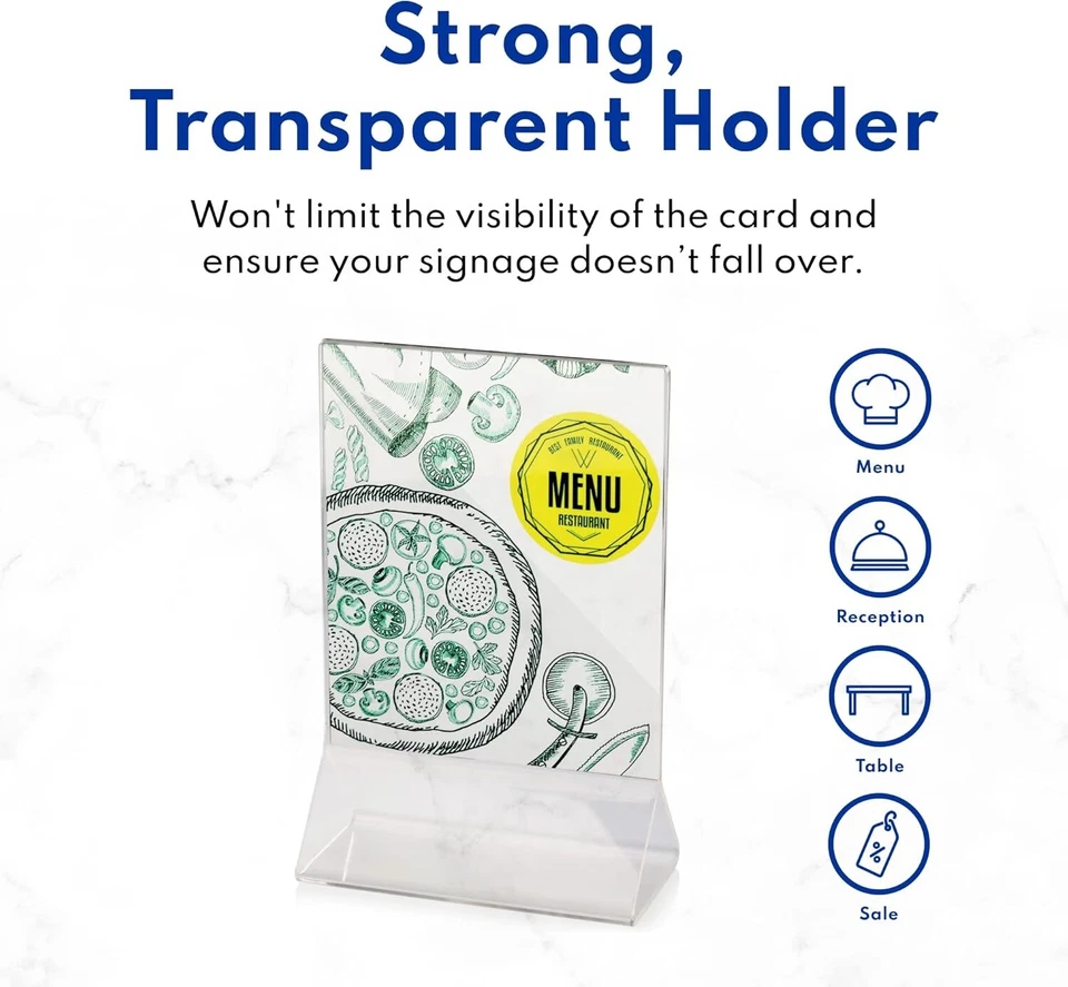 Novo Porta-Cartão de Mesa de Acrílico Star Foodservice 22919, 3,5 por 5 Polegadas, Transparente, - Imagem 3 de 4