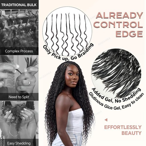 Pre-Divided Curly Hair Bulk Human Hair For Boho Braids Hair Extensions Braiding - Picture 13 of 21