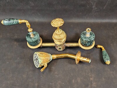 Phylrich K2338F-24B Valencia Green Marble & Gold Tub + Shower Set Parts/Repair