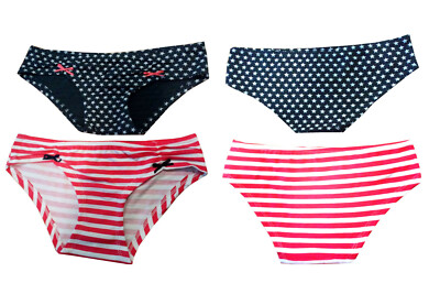 2er Pack Damen Slips Slips Unterwäsche Damen Bedruckt Baumwolle Pants UK 6-20