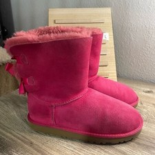 Ugg Pink Bailey Bow Boots Kids Size 4