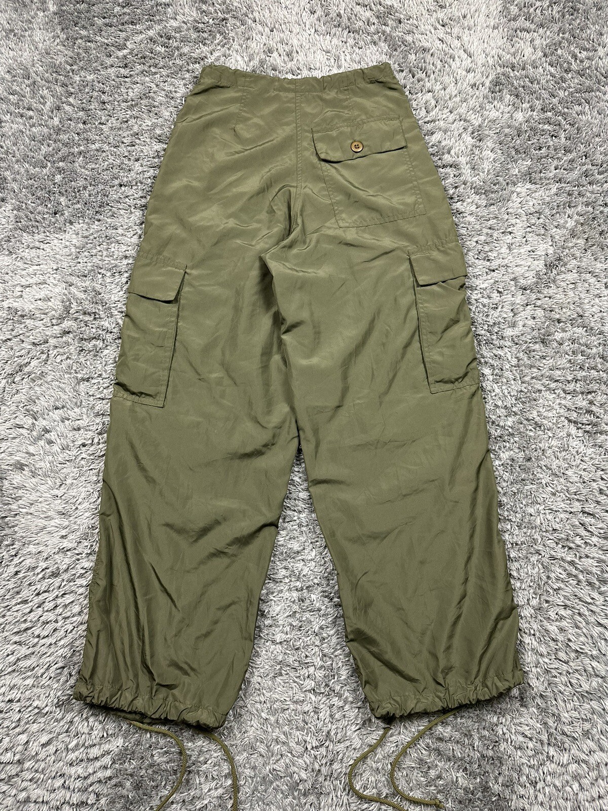Vintage UFO Parachute Pants Cargo Raver Baggy Green M… Gem