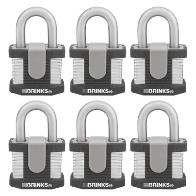 BRINKS - 50mm Commercial Laminated Steel Keyed Padlock, 6-Pack - Solid Steel ...