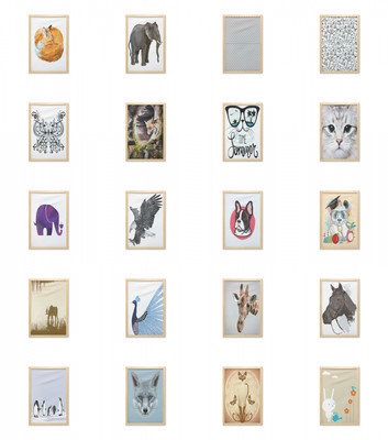 Ambesonne Animal Concept Wall Art with Frame for Bathrooms Living Room Dorms