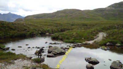 Foto 6x4 Trittsteine auf dem Abfluss von Loch an Eoin Loch an Eion um 2015
