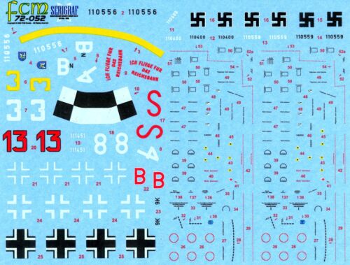FCM Decals 1/72 MESSERSCHMITT Me-262A-1A German WWII Jet Fighter - Picture 2 of 4