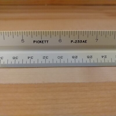 Pickett P-233AE Triangle Architect Drawing Scale 12 in Ruler Japan