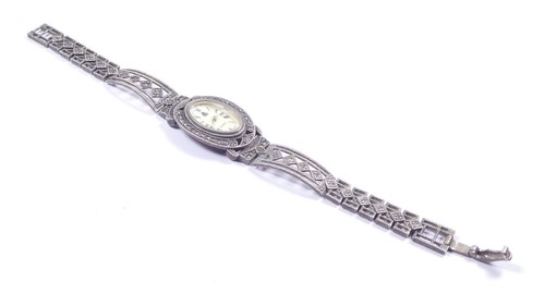 Orologio donna Brooks And Bentley The Florentine Marcasite argento sterling 925 - Foto 6 di 9