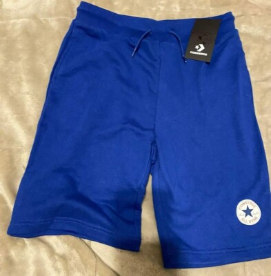 Converse Shorts Boys Size L Youth 12-13 Blue All Star Logo Casual NEW WITH  TAGS
