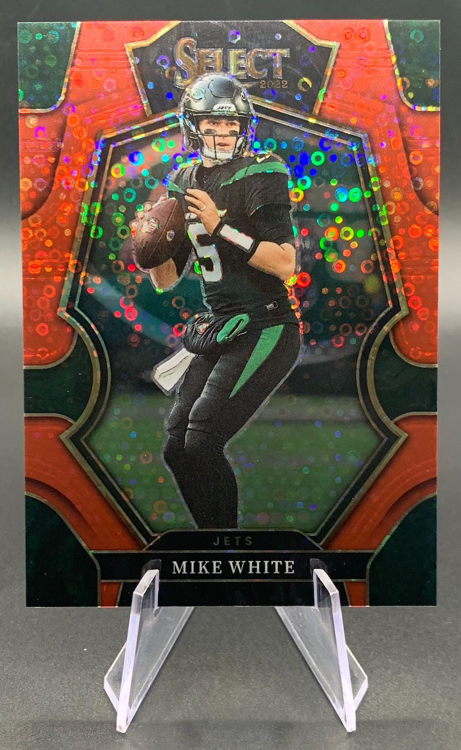 2022 Mike White /49 Panini Select Premier Level Red Disco Prizm #178 | NY Jets