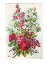 c1890 Victorian Trade Card Wheeler & Wilson Sewing Machine, Flowers, Roses