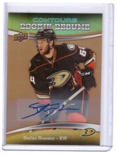 Stefan Noesen 2015-16 UD Contours Rookie Resume Gold Rainbow Auto Card #RR-16