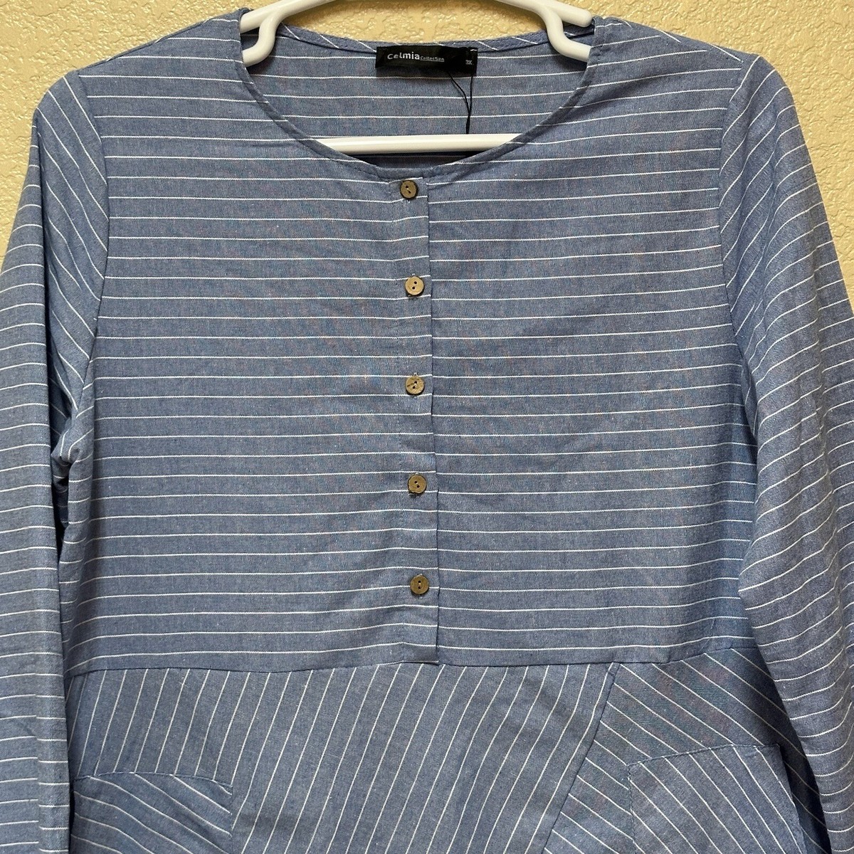 Celmia Collections Plus Size Cotton Dress Size 3XL Pockets | eBay