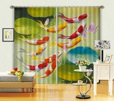 3D Goldfish Pond ZHUA1534 Blockout Photo Curtain Fabric Window Zoe