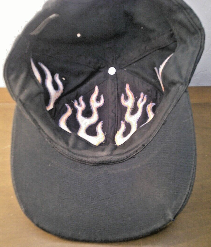 Rare! Vintage! Nike Flame Ball Cap! Y-2K! Black with Flames! ~Strap Back! ~Hat! image 7