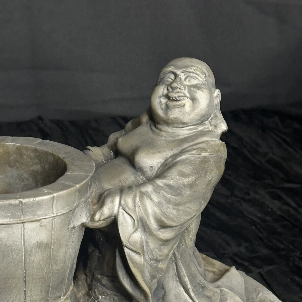 De colección Piedra Tallada a Mano Tradicional Buda Figura Estatuas Candelabro Raro Foto 2 de 4