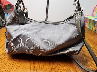 Coach Signature Ashley Dotted OP Art Convertible Hobo Crossbody