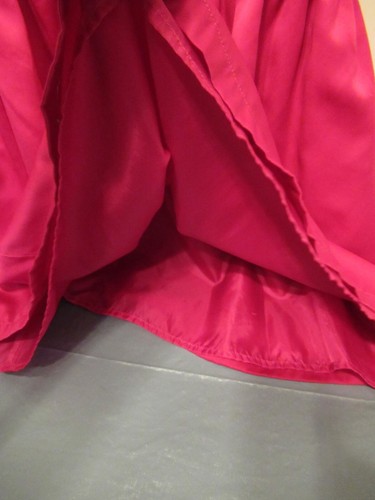 E) Grils Size 3 Carters Dark Pink Dress Button Tie Back Fully Lined Rosetts - Picture 3 of 7