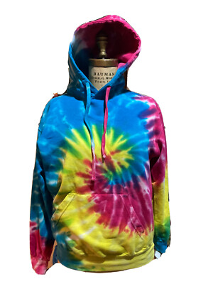 Colortone Rainbow Pullover Hoodie Unisex Size S, Tie Dye, Vintage