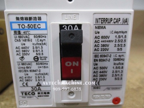 Teco Thermal-Magnetic Breaker TO-50EC-3P30N - Picture 2 of 2