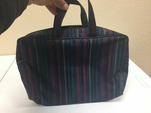 Modella Striped Make Up Cosmetic Bag Carrier Purse Large a1u - Picture 7 of 7