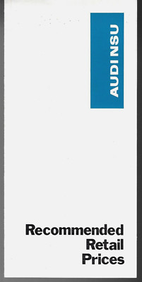 Audi NSU Prices & Optional Extras 1974 UK Market Foldout Brochure 80 100 Ro80