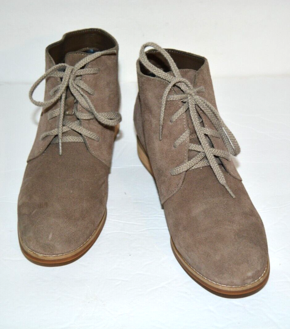 Bottines Cathy Jean - Taille 7 US Femme - Cuir Synthétique Beige - Lacets - Occasion