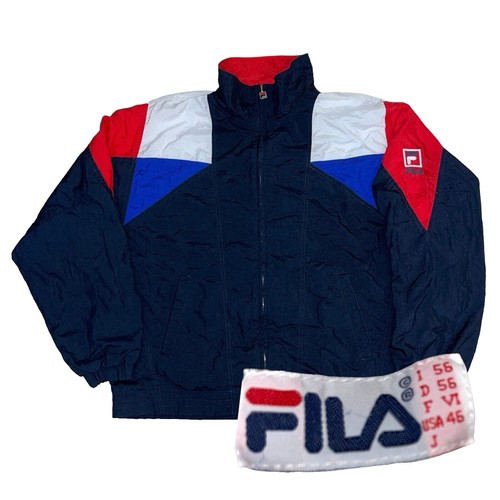 FILA 90年代　track jacket FILA mens vintage 90s Big Logo Tracksuit Track Top Jacket