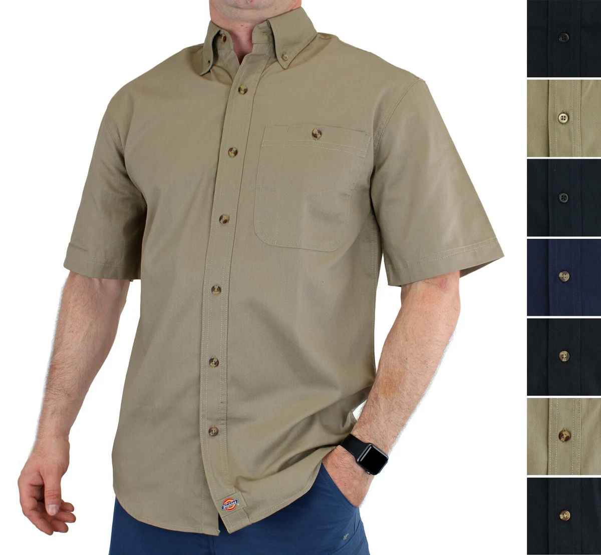 Dickies Men s Work Shirt Short Sleeve Button Down Collar Front Pocket WS509BU