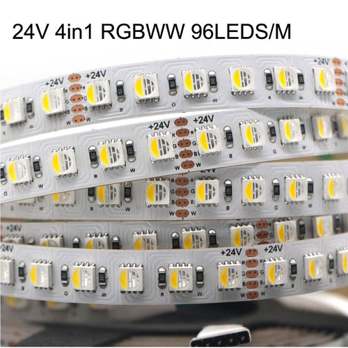 4in1 RGBW RGBWW LED Strip light 5050 60/96/120leds/m RGB White Tape lamp 12V 24V - Picture 25 of 30