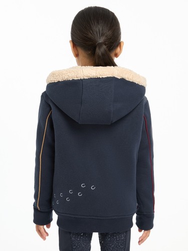 LeMieux Mini Charlie Lined Hoodie - Navy Faux Shearling Lining Zip Pockets Warm - Picture 8 of 9