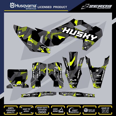 HUSQVARNA MX Grafik Kit Motocross Grafik TC FC TE FE 125-500 LAZR BLK/YEL