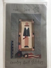 UNCLE SAM Country Quilt Stitches Pattern Wallhanging 15" x 30" 4th of July