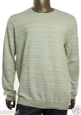 NEW MENS CALVIN KLEIN CREW NECK COTTON GLACIAL HEATHER STRIPE SWEATER XXL