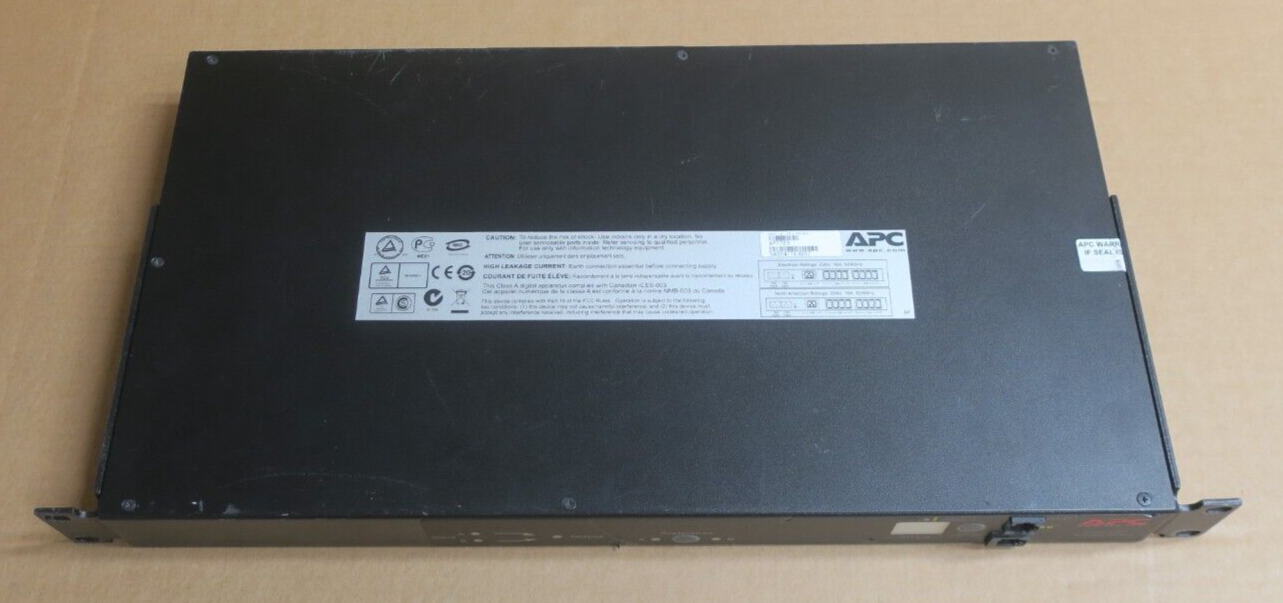 APC AP7723 Rack ATS Automatic Transfer Switch 2x C20 IN 8x C13 + 1x C19 ...
