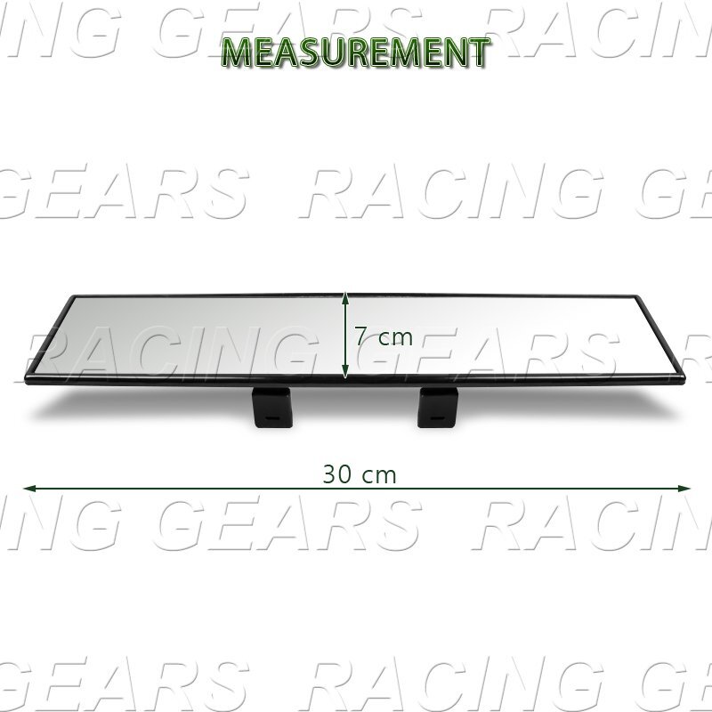 Universal JDM 300MM Wide Flat Interior Clear Clip On Panoramic Rear ...