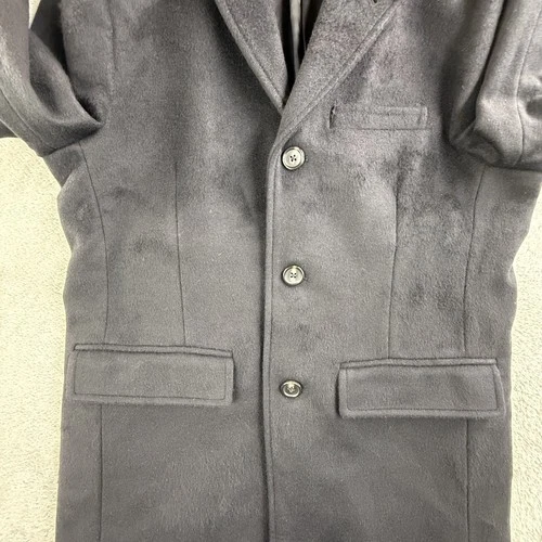 Peter Manning Coat Mens 2XL Black Wool Cashmere Overcoat Lined Classic image 6