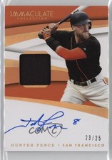 2018 Panini Immaculate Material Signatures Gold /25 Hunter Pence Auto 0b0