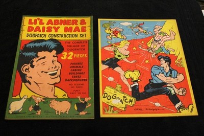 Vintage Jaymar Lil Abner and Daisy Mae Inlay puzzle and Construction Punch out s