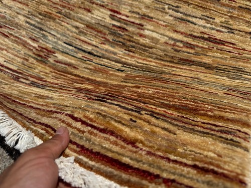 TAPPETO ORIENTALE VINTAGE 3x5 lana annodato a mano fatto a mano geometrico tribale gabbeh fine - Foto 3 di 16