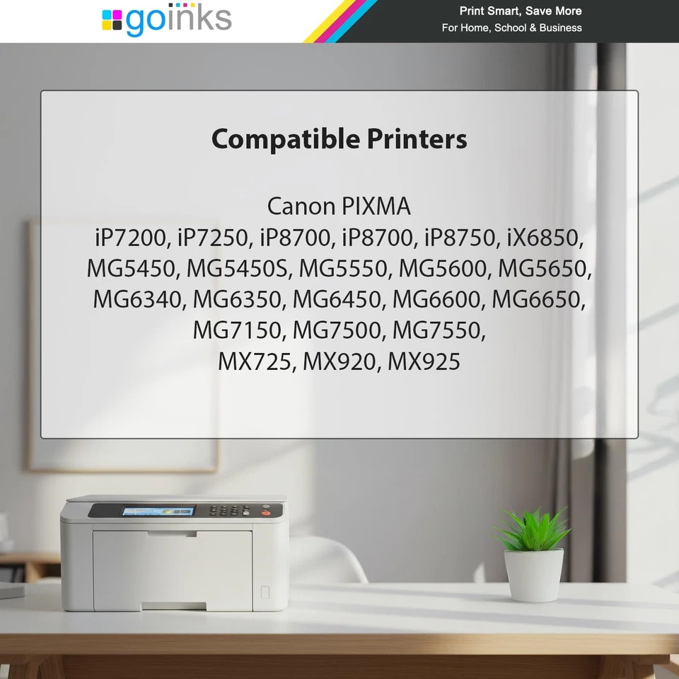 4 gelbe Drucker-Tintenpatrone für Canon PIXMA iP7200 iX6850 MG5650 MG6650 MX725 - Bild 2 von 4