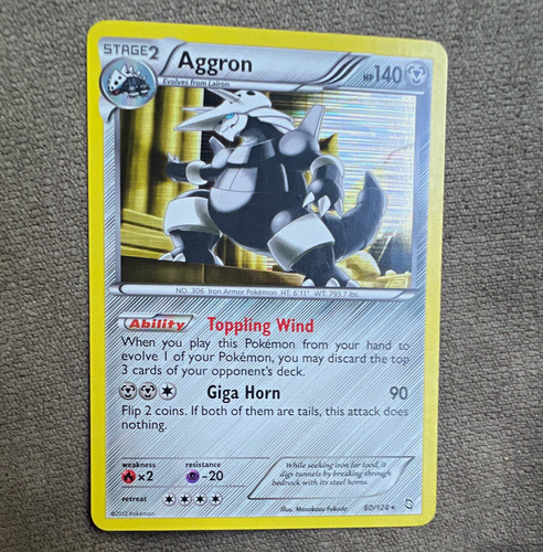 The Pokemon Company Aggron 80/124 Dragons Exalted Holo Rare 2012 English HP 140